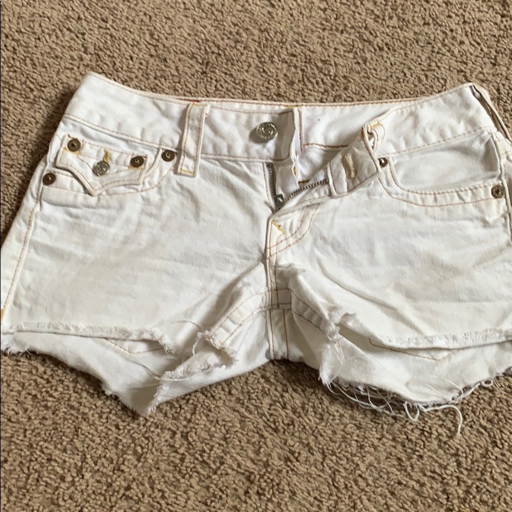 White true religion jean shorts